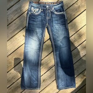 Rock Revival Blue Bootcut Jeans for Men SOLD